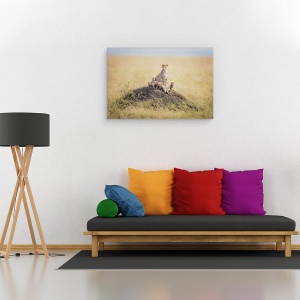 Tablou canvas - Regal Protector, Natura, Animal, Salbatic, Fauna, Ghepard, Cub, 60 x 90 cm - Img 2