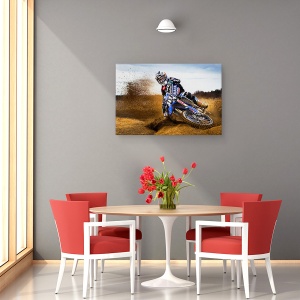 Tablou canvas - Regele Desertului, Motocros, Calaret, Yamaha, Actiune, 80 x 120 cm - Img 4