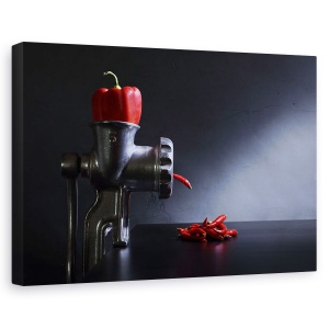 Tablou canvas - Rosu Si Fierbinte, Bucatarie, Chili, Legume, Rasnita, Macinare, 60 x 90 cm
