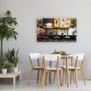 Tablou canvas - Roti, Tren, Roti, Feroviar, Cale Ferata, Metal, 50 x 80 cm - Img 4