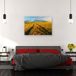 Tablou canvas - Rural, Camp, Peisaj, Copac, Singuratic, Batut De Vant, 60 x 90 cm - Img 3