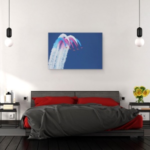Tablou canvas - Sageti Rosii, Avioane, Fum, 60 x 90 cm - Img 3