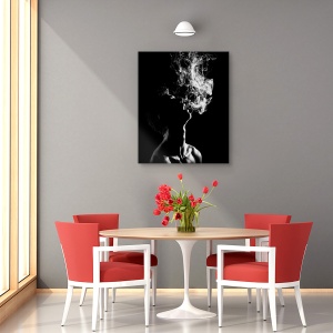 Tablou canvas - Schita, Intuneric, Punct, Punct, Alb-Negru, 60 x 75 cm - Img 4