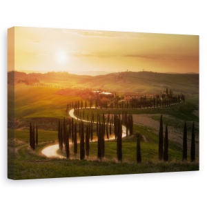 Tablou canvas - Seara Toscana, Italia, Ceata, Apus De Soare, 40 x 60 cm