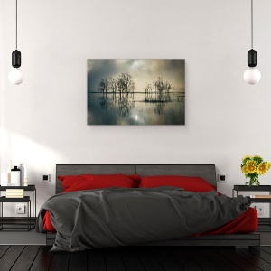Tablou canvas - Secretul Lacului, Rasarit De Soare, Apa, Ceata, Soare, 60 x 90 cm - Img 3