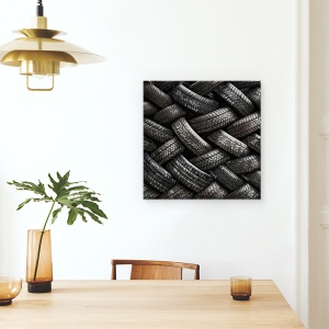 Tablou canvas - Senzatie De Oboseala, Anvelopa, Negru, Alb-Negru, Model, 60 x 60 cm - Img 4