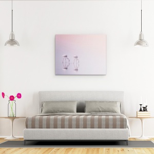 Tablou canvas - Serenitate 3, Kuweit, Animale, Flamingo, Pasari, Litoral, 60 x 75 cm - Img 3