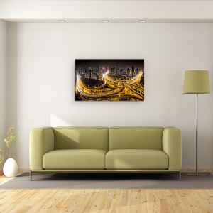 Tablou canvas - Shanghai Pe Timp De Noapte, Arhitectura, Cer, Peisaj Urban, Oras, 50 x 80 cm - Img 2