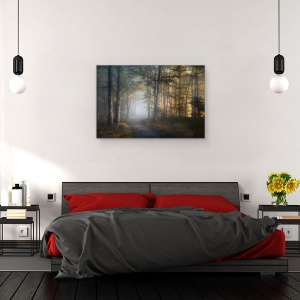 Tablou canvas - Simfonia Toamnei, Padure, Peisaj, Ceata, 40 x 60 cm - Img 3