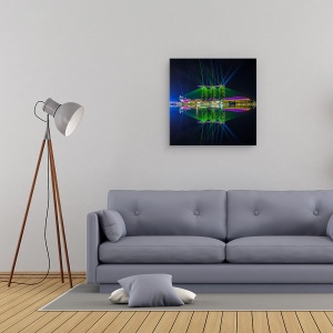 Tablou canvas - Singapore Marina Bay, Arhitectura, Noapte, Golf, 90 x 90 cm - Img 2