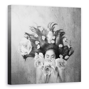 Tablou canvas - Somn, Par, Flori, Portret, Crapa, 60 x 60 cm