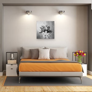 Tablou canvas - Somn, Par, Flori, Portret, Crapa, 90 x 90 cm - Img 3