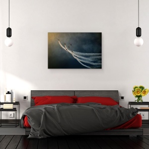 Tablou canvas - Spectacol Aerian, Fum, Sapte, Cer, 60 x 90 cm - Img 3