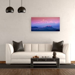 Tablou canvas - Spia Basm, Slovacia, Tatra, Spis, Castel, Superluna, 50 x 100 cm - Img 2