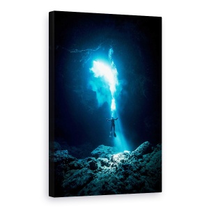 Tablou canvas - Spre Cer, Scufundare, Lumina, Fantastic, Albastru, 60 x 90 cm