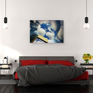 Tablou canvas - Sticla Si Cer, Paris, Cladiri, Nori, 40 x 60 cm - Img 2