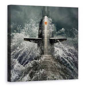 Tablou Canvas - Submarin, Montaj, Militar, Marina, Naval, 90 x 90 cm