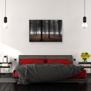 Tablou canvas - Tacere, Peisaj, Padure, Copac, Ceata, 60 x 90 cm - Img 3