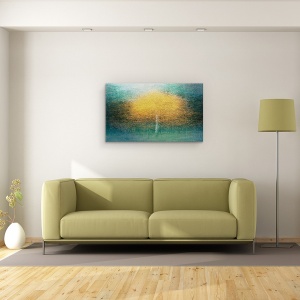 Tablou Canvas - Tanar La Inima, Copac, Toamna, Suedia, Pictorial, Padure, 50 x 80 cm - Img 2