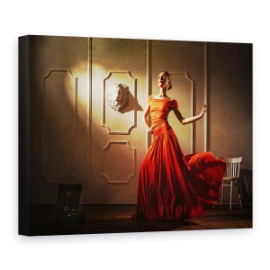 Tablou canvas - Tango, Rochie, Moda, Rosu, Femeie, Doamna, 60 x 80 cm