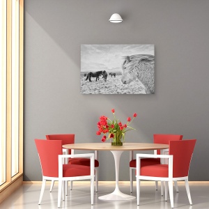 Tablou canvas - Tipi Duri, Cai, Iarna, Zapada, Islanda, Cal, 40 x 60 cm - Img 4