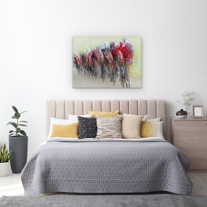 Tablou canvas - Trenul, Blurat, Incetosat, Actiune, Bicicleta, Bicicleta, 75 x 100 cm - Img 3
