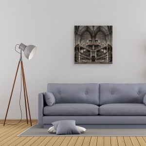 Tablou canvas - Tribut Adus Lui Escher, Linii, Simetrie, Intunecos, Usa, Poarta, Arc, 60 x 60 cm - Img 2