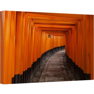 Tablou canvas - Tunel, Rosu, Zen, Japonia, Asiatic, Kyoto, 80 x 120 cm