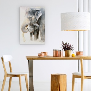 Tablou Canvas - Two, Elefant, Gradina Zoologica, Animale, Tineri, Baby, 60 x 90 cm - Img 4