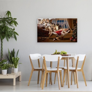Tablou canvas - Uite, Mami, Ingeri, Caine, Sarbatori Fericite, Craciun, Ingeras, 50 x 80 cm - Img 4