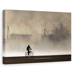 Tablou canvas - Ulei, Cisterna, Bicicleta, Port, Vapor, Ciclu, 60 x 90 cm