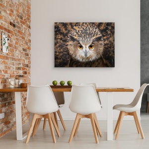 Tablou canvas - Umfla, Bufnita Vultur, Ochi, Salbatic, Natura, 50 x 70 cm - Img 4