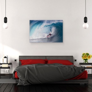 Tablou canvas - Un Jucator Pe Val, Surf, Conpetitie, Hawaii, Oahu, Conducte, 80 x 120 cm - Img 3