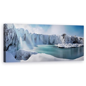 Tablou canvas - Un Vis In Lumina Lunii, Peisaj, Panorama, Gheata, Zapada, Lac, 30 x 90 cm
