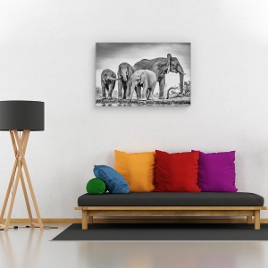 Tablou canvas - Unitate gigantica, Nature, Elefant, Mama, Africa, 60 x 90 cm - Img 2