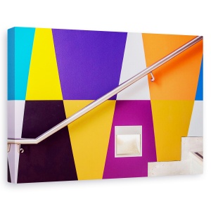Tablou canvas - Urcand Treptele Curcubeului, Abstract, Culoare, Scari, 80 x 120 cm