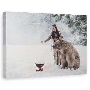 Tablou canvas - Urs, Femeie, Urs, Ireal, Invingator, 60 x 90 cm