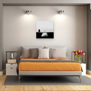 Tablou canvas - Vacanta De Vis, Pod, Bicicleta, Copac Singuratic, 60 x 60 cm - Img 3