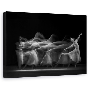 Tablou canvas - Valuri De Balerina, Balet, Grace, Gratios, Alb-Negru, 60 x 90 cm