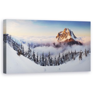 Tablou canvas - Varful De Aur, Peisaj, Munte, Panorama, Iarna, Zapada, 50 x 100 cm