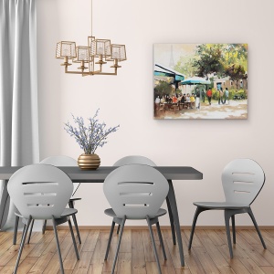 Tablou canvas - Viata De Oras, Paris, Oameni, Viata Sociala, Pictura, 60 x 75 cm - Img 4