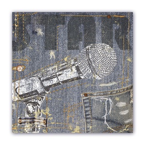 Tablou Canvas - Vintage, Muzica, Instrument, Microfon, 60 x 60 cm