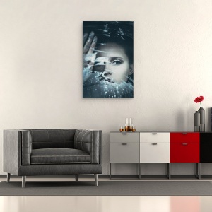 Tablou canvas - Viola, Portret, Ochi, Fata, Fereastra, Parbriz, Femeie, 40 x 60 cm - Img 2