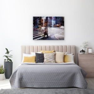 Tablou canvas - Woody Allen Trecand, New York, Zebra, Trecere, Persoana, 75 x 100 cm - Img 3