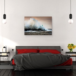 Tablou canvas - Zidul, Natura, Apa, Peisaj Marin, Val, 60 x 90 cm - Img 3