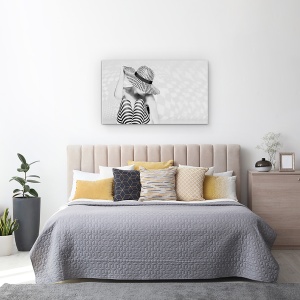 Tablou Canvas - Zig The Zag, Palarie, Portret, Model, Trup, Linii, 50 x 80 cm - Img 3
