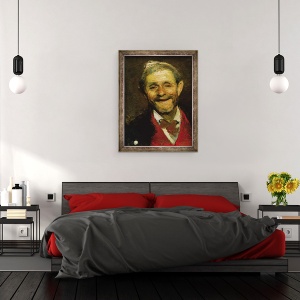 Tablou inramat - A Beridze - Batranul razand, 60 x 80 cm - Img 3