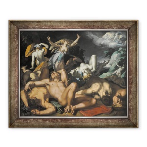 Tablou inramat - Abraham Bloemaert - Apollo si Diana pedepsind Niobe prin uciderea copiilor ei, 70 x 85 cm