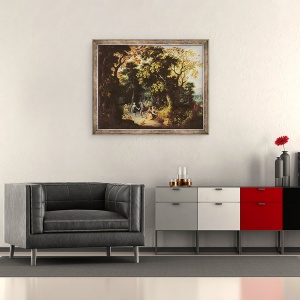Tablou inramat - Abraham Govaerts - Dansul in padure, 50 x 60 cm - Img 2