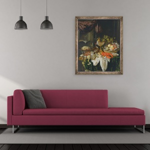 Tablou inramat - Abraham Hendricksz van Beyeren - Natura statica cu fructe, 50 x 60 cm - Img 2